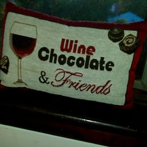 Wine chocolate & friends decor pillow